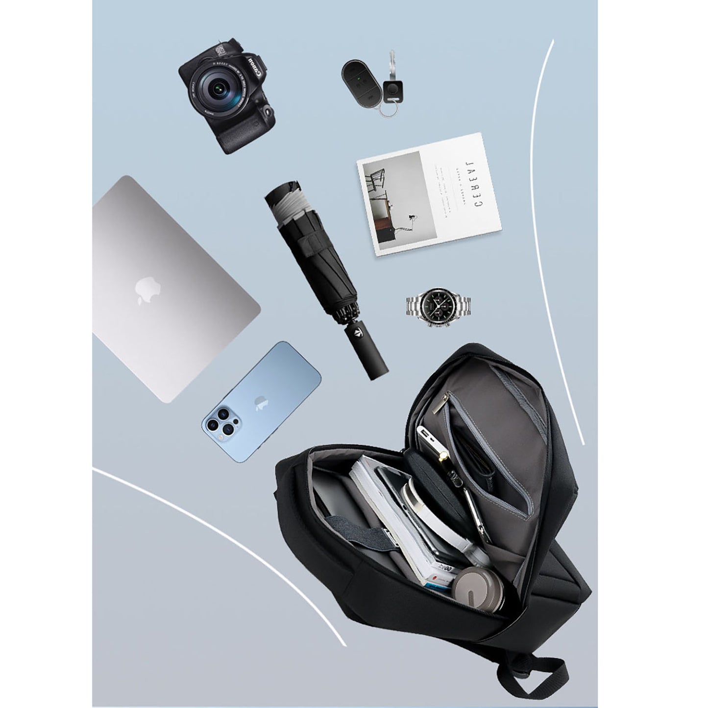 Etamibel 18 Inch Durable Waterproof Laptop Backpack with Interior Computer Interlayer and USB Charging pot.